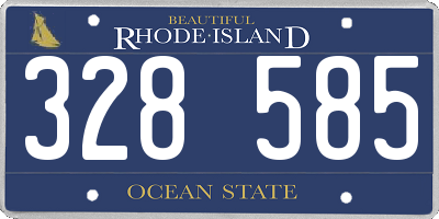 RI license plate 328585