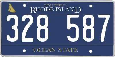 RI license plate 328587