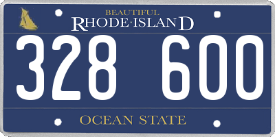 RI license plate 328600