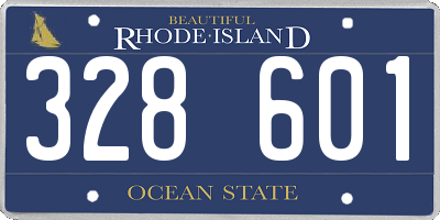 RI license plate 328601