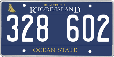 RI license plate 328602