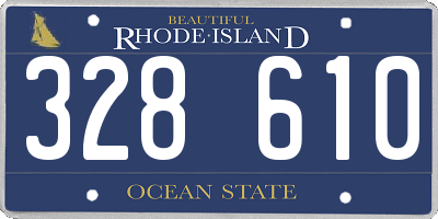 RI license plate 328610