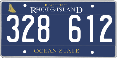 RI license plate 328612