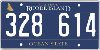 RI license plate 328614