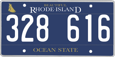 RI license plate 328616