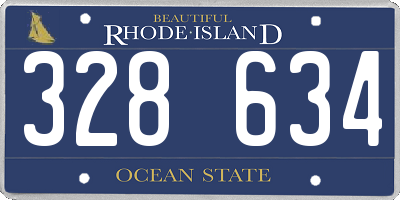 RI license plate 328634