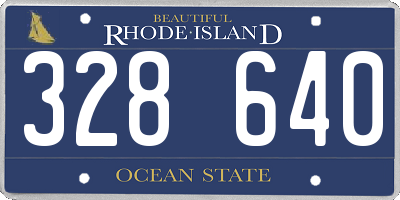 RI license plate 328640