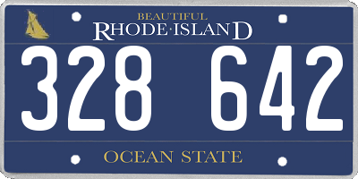 RI license plate 328642