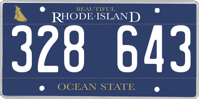 RI license plate 328643