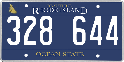 RI license plate 328644