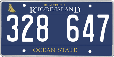 RI license plate 328647