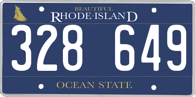 RI license plate 328649