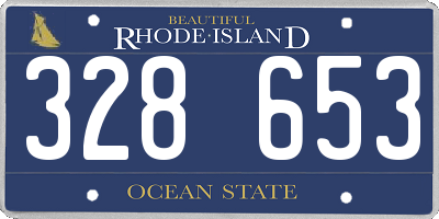 RI license plate 328653