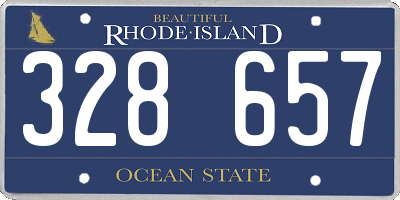 RI license plate 328657