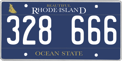 RI license plate 328666