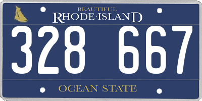 RI license plate 328667