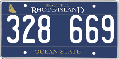 RI license plate 328669