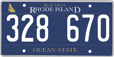 RI license plate 328670