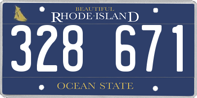 RI license plate 328671