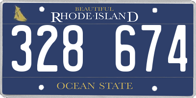 RI license plate 328674