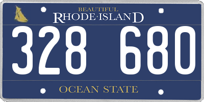 RI license plate 328680