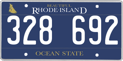 RI license plate 328692