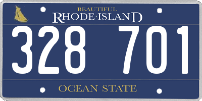 RI license plate 328701