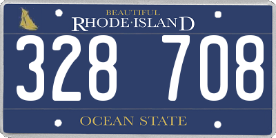 RI license plate 328708