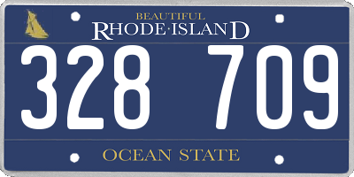 RI license plate 328709