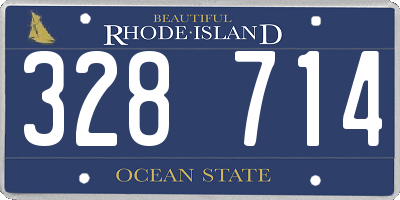 RI license plate 328714