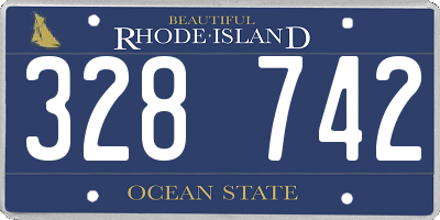 RI license plate 328742