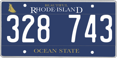 RI license plate 328743