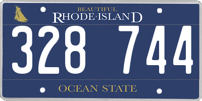 RI license plate 328744