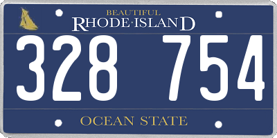 RI license plate 328754