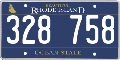 RI license plate 328758