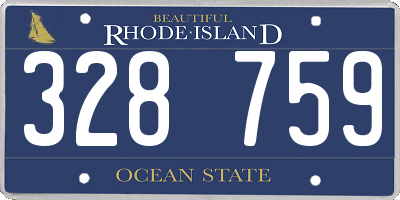 RI license plate 328759