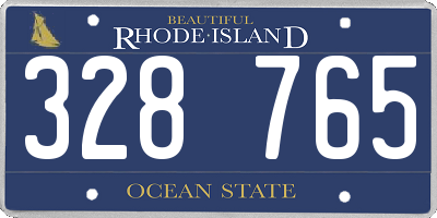 RI license plate 328765