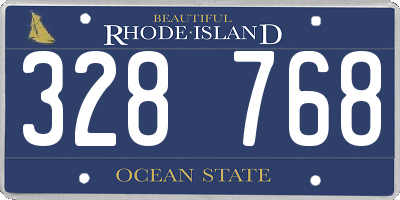 RI license plate 328768