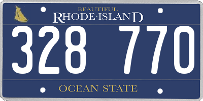 RI license plate 328770