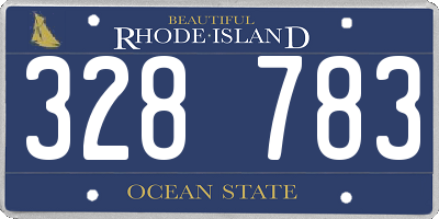 RI license plate 328783