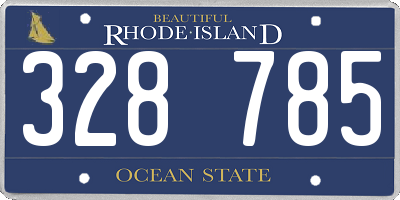RI license plate 328785
