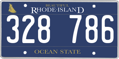 RI license plate 328786