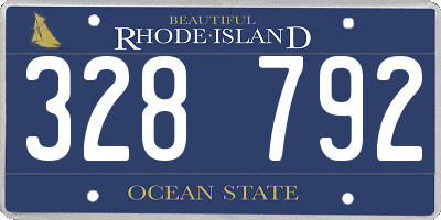 RI license plate 328792