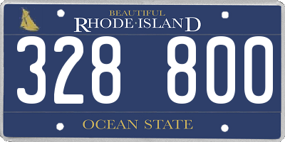 RI license plate 328800