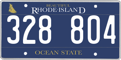 RI license plate 328804