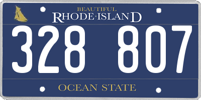 RI license plate 328807
