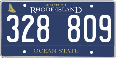 RI license plate 328809