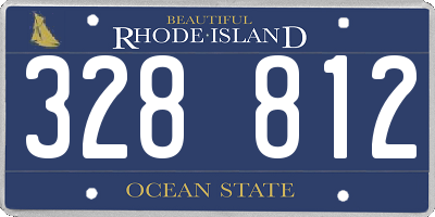 RI license plate 328812