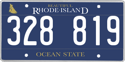 RI license plate 328819