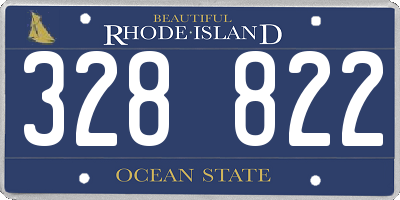 RI license plate 328822